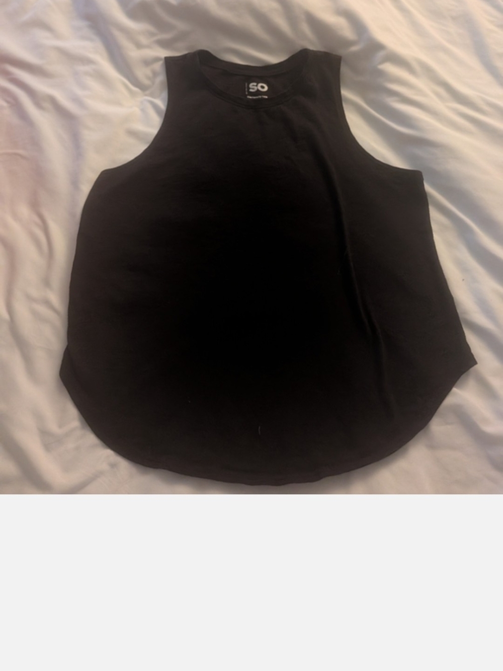 Women's SO Black Rounded-Hem Muscle Tank Size Small